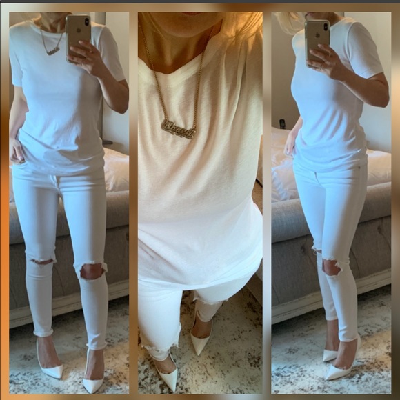 New💖Summer white VINCE. Tee - Picture 5 of 8